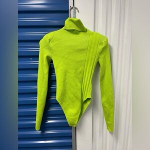 Adidas x Halls of Ivy lime green bodysuit